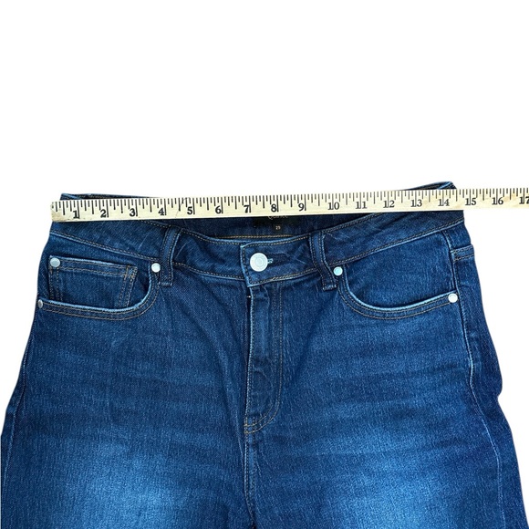 Quince Bella Stretch Relaxed Wide Straight  Leg Jeans Stormy Blue Sz 29 - Picture 4 of 10